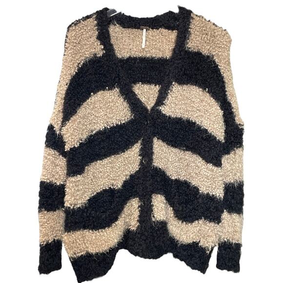 Free People Marshmallow Striped Cardigan Sweater Size XS (Oversized Fit) - Picture 1 of 9